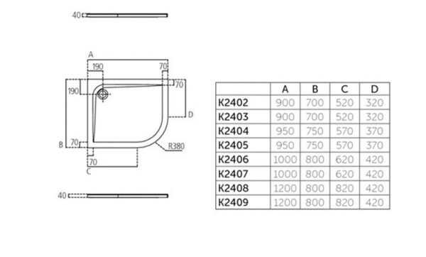 PIATTO DOCCIA FLAT 70X90 CURVO ACRILICO BIANCO IDEAL STANDARD - immagine 2